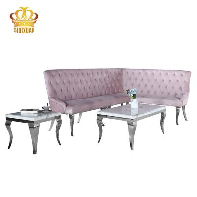 China 1 Hot Sale Household Living Room Furniture Stainless Steel Legs Marble Top End Table for sale