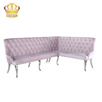 China Modern Indoor Corner Sofa Set Velvet L Shape Modern New Design Furniture Stainless Steel Living Room Sofa for sale