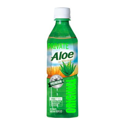 China 500ml Aloe Vera Juice Drinks OEM Aloe Juice Aloe Vera Sugar Free Drink With Pulp Japan Soft Drink for sale