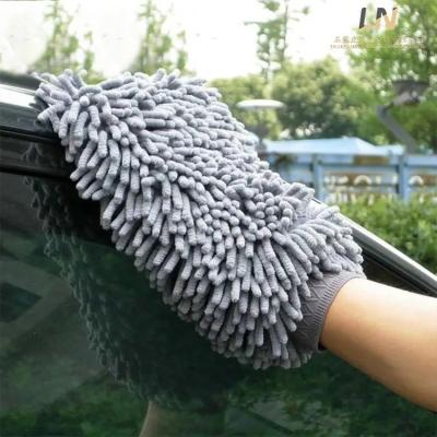 China 100% Care Product Premium Reusable Gray Waterproof Car Microfiber Chenille Gloves Car Wash Retailer Wholesale High Quality Hair Care for sale