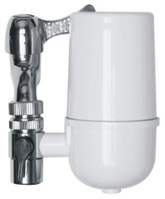 China White Kitchen On Tap Water Filter , Sink Faucet Water Purifier Tap Filter With Granular Carbon Cartridge for sale