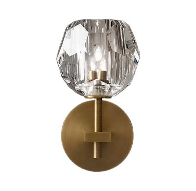 China Modern WL002S/1 Contemporary/Vintage/Modern K9 Crystal Chandelier Boule De Cristal Single Crystal Wall Lamp Bedside Lighting Fixture Wall Light for sale