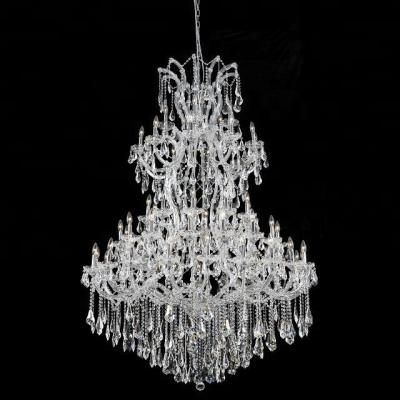 China Other Project Large Crystal Ceiling Mount Hotel Chandeliers 2 Tiers Maria Theresa Lighting Glass Muslim Crystal CZ6001/54 Lamps for sale