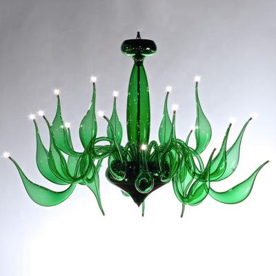 China Contemporary/Vintage/Modern Led Lighting Green Glass Chandelier Wedding Hotel Modern Pendant Light Europe Lighting Swan Chandelier CZ9091/24GRE for sale