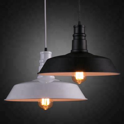 China Contemporary/Vintage Pendant Light Industrial/Modern Vintage Loft Filament Lighting E27 Light Source Pendant Lamps Black Red White Lampshade CZ2636 for sale