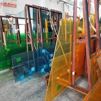 China 22mm 25mm PVB Laminated Tempered Glass Custom Stained Glass Window Hanging for sale