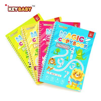 China paper & Cardboard Customized Reusable Kids Hand Writing Dipped Magic Practice English Notebooks Tracing Books With Pen for sale