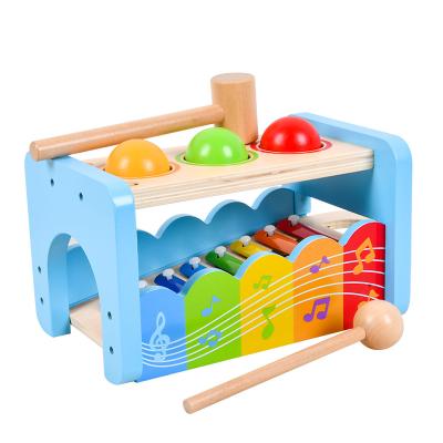 China Eco-friendly Wooden Rainbow Material Percussion Table Eight Tone Percussion Instrument Child Musical Cognitive Game Toys For Children for sale