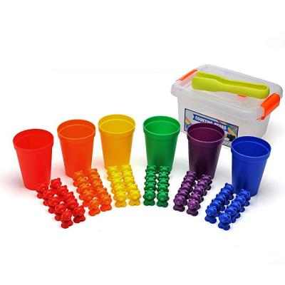 China Developmental Toys Counting Plastic Math Toy Set Play Kids Color Matching Counting Bears With Matching Sorting Cups for sale