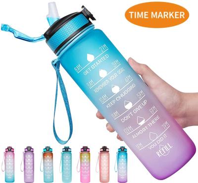 China Big Time 32oz Marker Sustainable Sport Fast Flow Motivation Eco Friendly Water Bottle With Custom Logo for sale