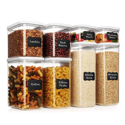 China Viable 8 Piece BPA Free Plastic Set Airtight Container Set For Food Storage 18 Table Labels Modular Design FREE Storage for sale