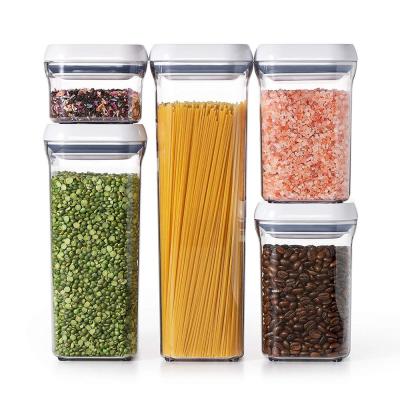 China Sustainable 5-Piece POP Airtight Container Set Food Storage Boxes Jars Airtight Food Storage for sale