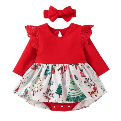 China Washable Top Sale Guaranteed Quality Beautiful Santa baby clothes Girl Children Mesh Tulle Flower Girl Dresses Christmas Clothes Casual for sale