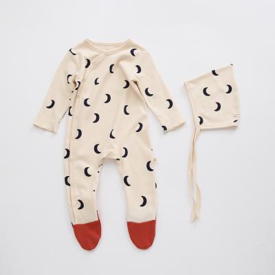 China Spandex / Polyester Hot sell Organic Long Sleeve Baby Zipper Romper Baby Zip Romper Custom Baby Romper With Feet Zipper Pajamas Sleepwear Onesie for sale