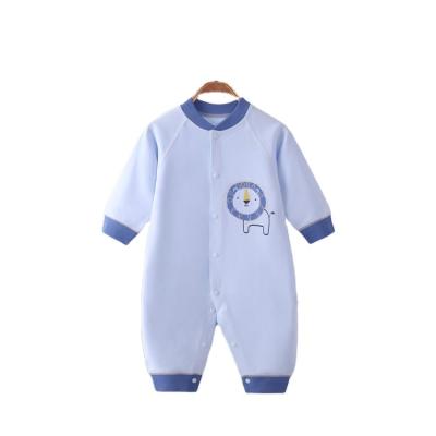 China Spandex / Polyester New Arrive Organic Long Sleeve  Baby Zip Romper Custom Baby Romper With Feet Zipper Pajamas Sleepwear Onesie for sale