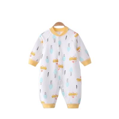 China Spandex / Polyester Economical Custom Design  Organic Long Sleeve  Baby Zip Romper Custom Baby Romper With Feet Zipper Pajamas Sleepwear Onesie for sale