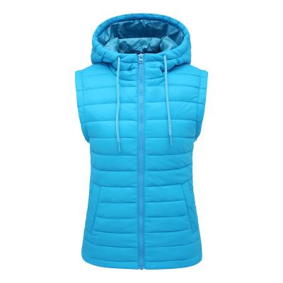 China Waterproof Vest Ladies Plus Size OEM Custom Women's Vests And Vests Women's Hooded Stitched Zipper Up Vest Waistcoat Padded for sale