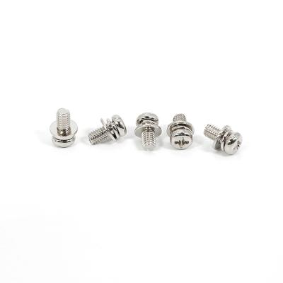 China Nickel Plated Cross Pan Head Sems Screws With Gaskets for sale