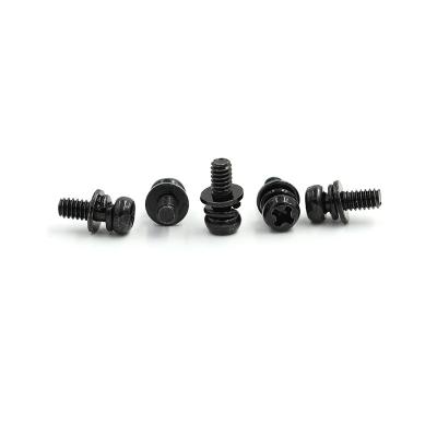 China Black Oxide Phillip Slot Pan Round Head Sems Screws with Wahsers for sale