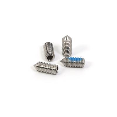 China Flat Point Pan Set Screw Stainless Product Din 913 Socket Worm Screw With Nylon Patch for sale