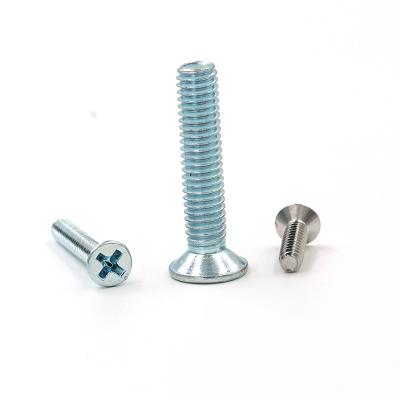 China Customizable Pan Machine Screw Flat Cross Head Blue Oval Head Screw for sale