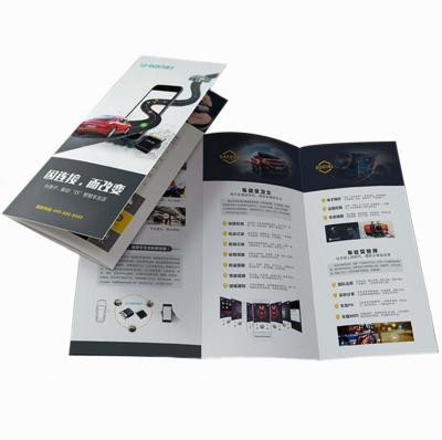 China Custom A4 A5 Waterproof / Oilproof Waterproof Promotion Folded Flyer Printing Video Brochure Card for sale