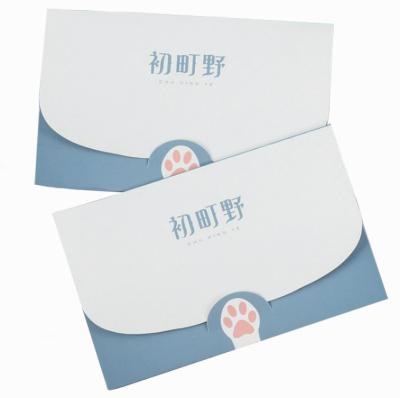 China Waterproof / Oilproof Luxury Packaging Small Invitation Envelope Pouch Custom Kraft Gift Card Making for sale