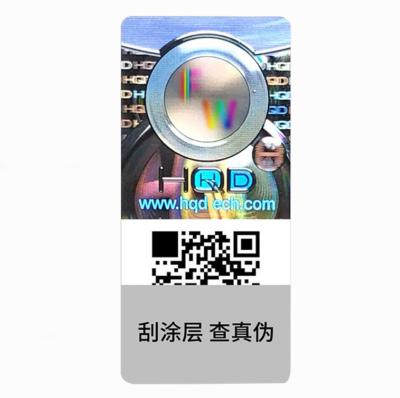 China Custom Waterproof Manufacturing 3D Waterproof Self Adhesive Rainbow Laser Holographic Label Sticker QR Code for sale