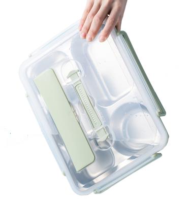 China YongFa BPA Free Freshness Preservation 4 Compartment Bento Box Stainless Steel Lunch Box Eco-Friendly Non 3 Compartment Divided Dish Dish Set for sale