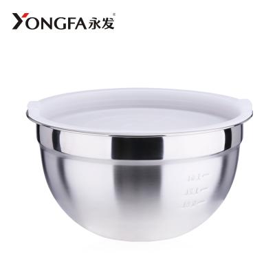 China Eco-friendly 18cm Mixing Bowl Stainless Steel Salad Bowl With Airtight Lid Kitchenware Egg Bowl for sale