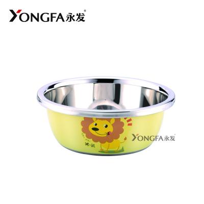 China Yongfa Stainless Steel Mixing Bowls Cartoon Salad Mixing Bowls Soup Viable Wholesale Cute Basin Set Customized Design for sale