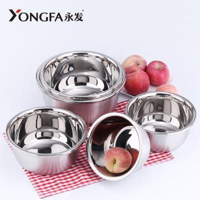 China Sustainable Mirror Polish Soup Bowl Set Premium Quality Stainless Steel Salad Mixing Bowls Wash Bowls Soup Basin for sale