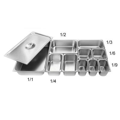 China Prepare Different Thickness 1/1 1/2 GN Pan Stainless Steel Gastronorm Container Gastronorm Pan For Food Buffet Using for sale