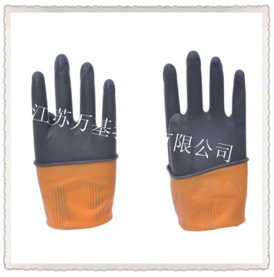 China 70g industrial latex gloves / black and orange industrial latex glove for sale