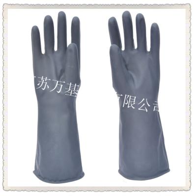 China black and orange industrial latex rubber glove / black builder glove for sale