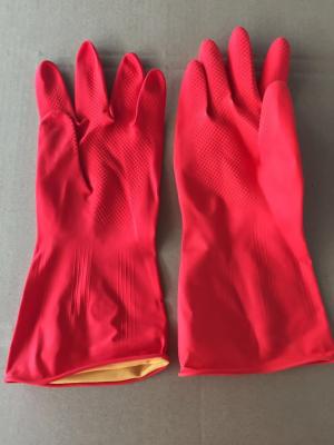 China RED industrial rubber gloves thick cleaning gloves hand protecting equipment for sale