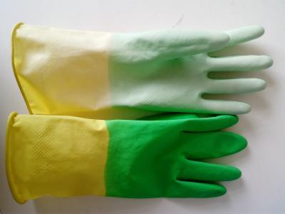 China Double color household gloves multi-purpose rubber gloves China made rubber gloves for sale