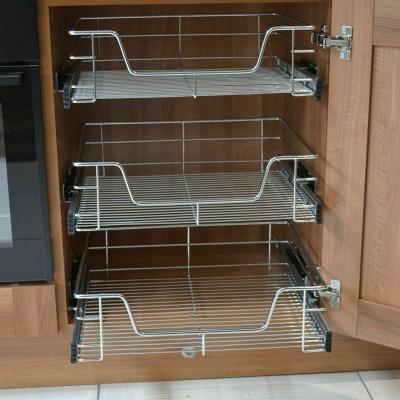 China Modern PULL OUT WIRE RACKS BUFFET PU PANTRY CUPBOARD SOFT END CHROME for sale