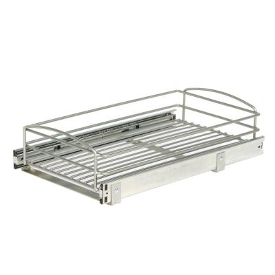 China Modern Knape and Vogt RS-MUB-11-FN 5 in. X12 of H in. W X 20 in. D Multi-Use Basket Silver Pull Out Cabinet Organizer, X X, Frosted Nickel for sale