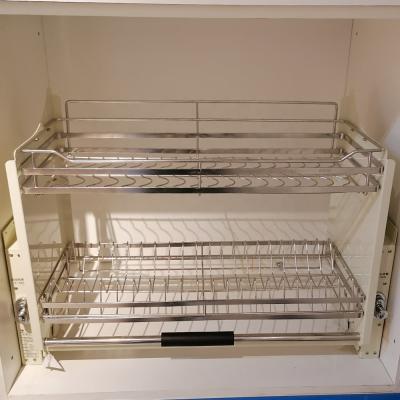 China 600mm 700mm 800mm 900mm modern sideboard chrome stainless steel pull out bottom lift basket for higold for wellmax for nuomi for sale