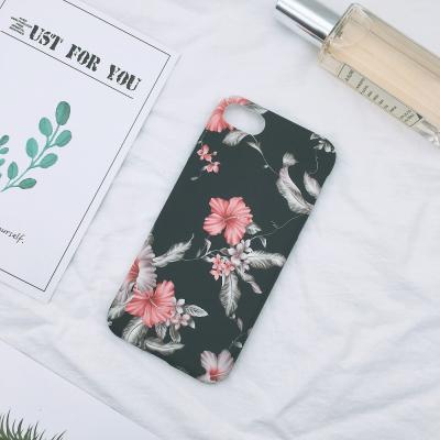 China Protective Matte PC Flower Black Custom Case For iPhone 8 For iPhone 7 Flower Case Cover for sale