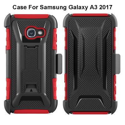 China With Belt Clip Case For Samsung Galaxy A3 Mobile Phone Shell With Kickstand Hybrid 2017 PC + TPU Combo Back Cover Shockproof For Samsung Galaxy A3 A5 A7 2017 Case for sale