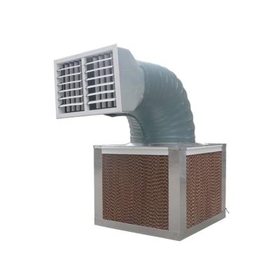 China Grow Roof or Wall Mounted Industrial Evaporative Air Cooler with Cooling Pad for Factory Greenhouse Poultry Farm Ventilation for sale