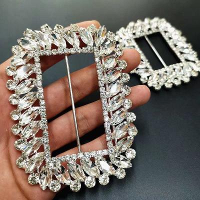 China Garment\Others Clear Crystal Belt Slider, Wedding Craft Bridal Rhinestone Crystal Belt Buckle for sale