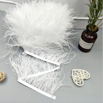 China Shrink-Resistant Fashions Items Fascinators Open With Satin Ribbon For Dress 10-15cm Ostrich Feather Trimming Fringe for sale