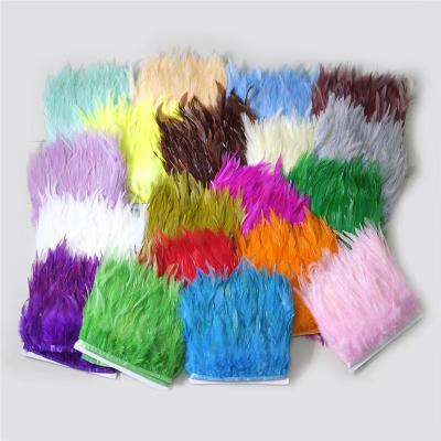 China Viable Bleached Dyed Saddle Fringe, Saddle Rooster Colored Feather Fringe for sale