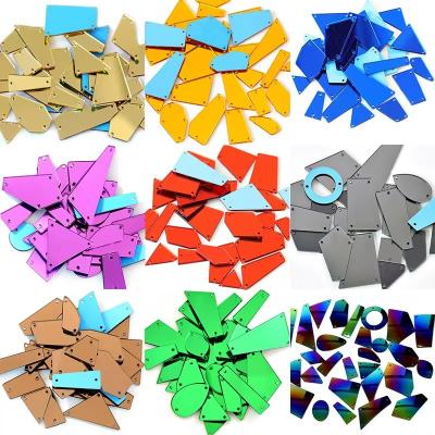 China Flatback Diy Dressing Accessories Acrylic Mirrored 50pc Rhinestones Mixed Shapes Hand-sewn Rhinestones for sale