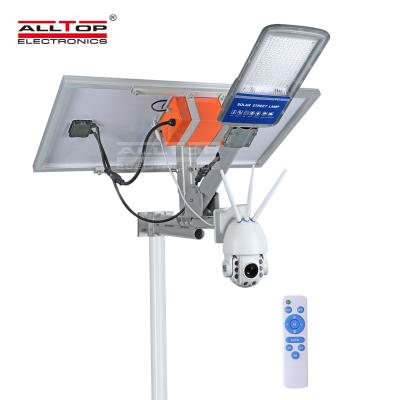 China ALLTOP villa control 90W remote wireless monitor solar street light with 4G/WIFI CCTV camera for sale