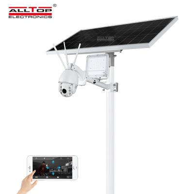 China ALLTOP Garden Wireless Remote Control Outdoor Solar Power Supply Led Flood Light Lamp With CCTV IP Camera for sale