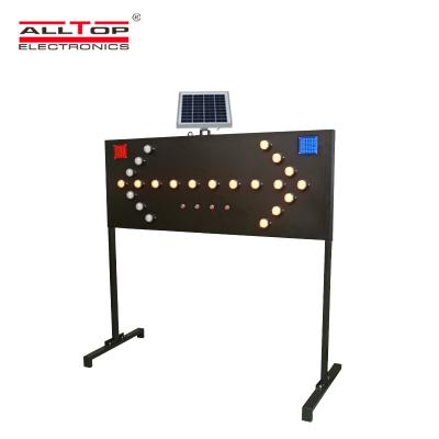 China ALLTOP 12W Solar Power Saving Outdoor Waterproof Iron Arrow Solar Warning Traffic Light for sale